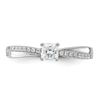 Sterling Silver Rhodium-plated Polished & CZ Ring view 5