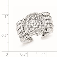 Sterling Silver Rhodium-plated 5-strand Beaded Crystal Ring view 3
