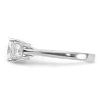 Sterling Silver Rhodium-plated & CZ 3 Stone Ring view 3