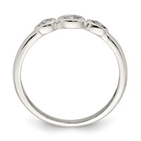 Sterling Silver Polished CZ Ring view 2
