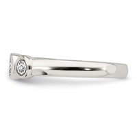 Sterling Silver Polished CZ Ring view 3