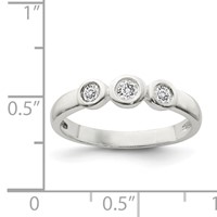 Sterling Silver Polished CZ Ring view 4