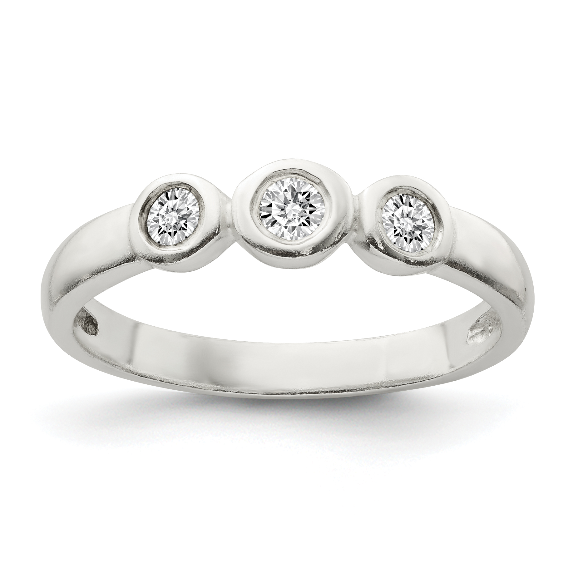 Sterling Silver Polished CZ Ring (QR6172-6)
