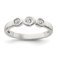 Sterling Silver Polished CZ Ring view 1