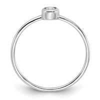 Sterling Silver Rhodium-plated Polished CZ Circle Ring view 2
