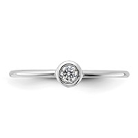 Sterling Silver Rhodium-plated Polished CZ Circle Ring view 5