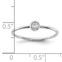 Sterling Silver Rhodium-plated Polished CZ Circle Ring view 4