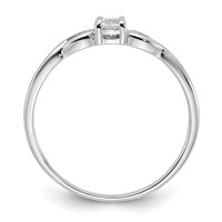 Sterling Silver Rhodium-plated and CZ Ring view 2