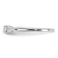Sterling Silver Rhodium-plated and CZ Ring view 3