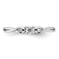Sterling Silver Rhodium-plated and CZ Ring view 5