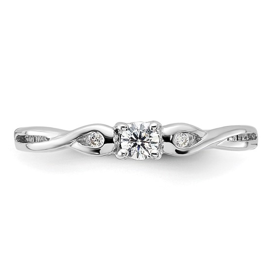 Sterling Silver Rhodium-plated and CZ Ring