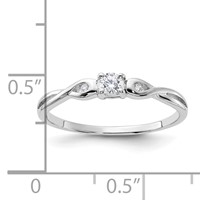 Sterling Silver Rhodium-plated and CZ Ring view 4
