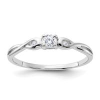 Sterling Silver Rhodium-plated and CZ Ring view 1