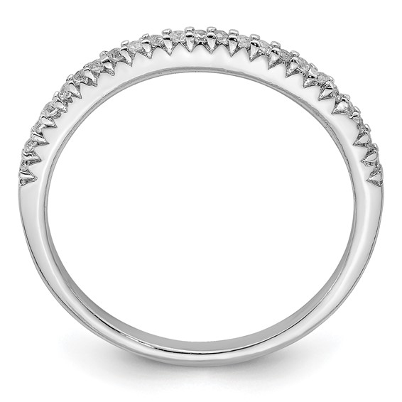Sterling Silver Rhodium-plated Polished CZ Ring