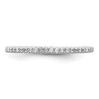 Sterling Silver Rhodium-plated Polished CZ Ring view 4