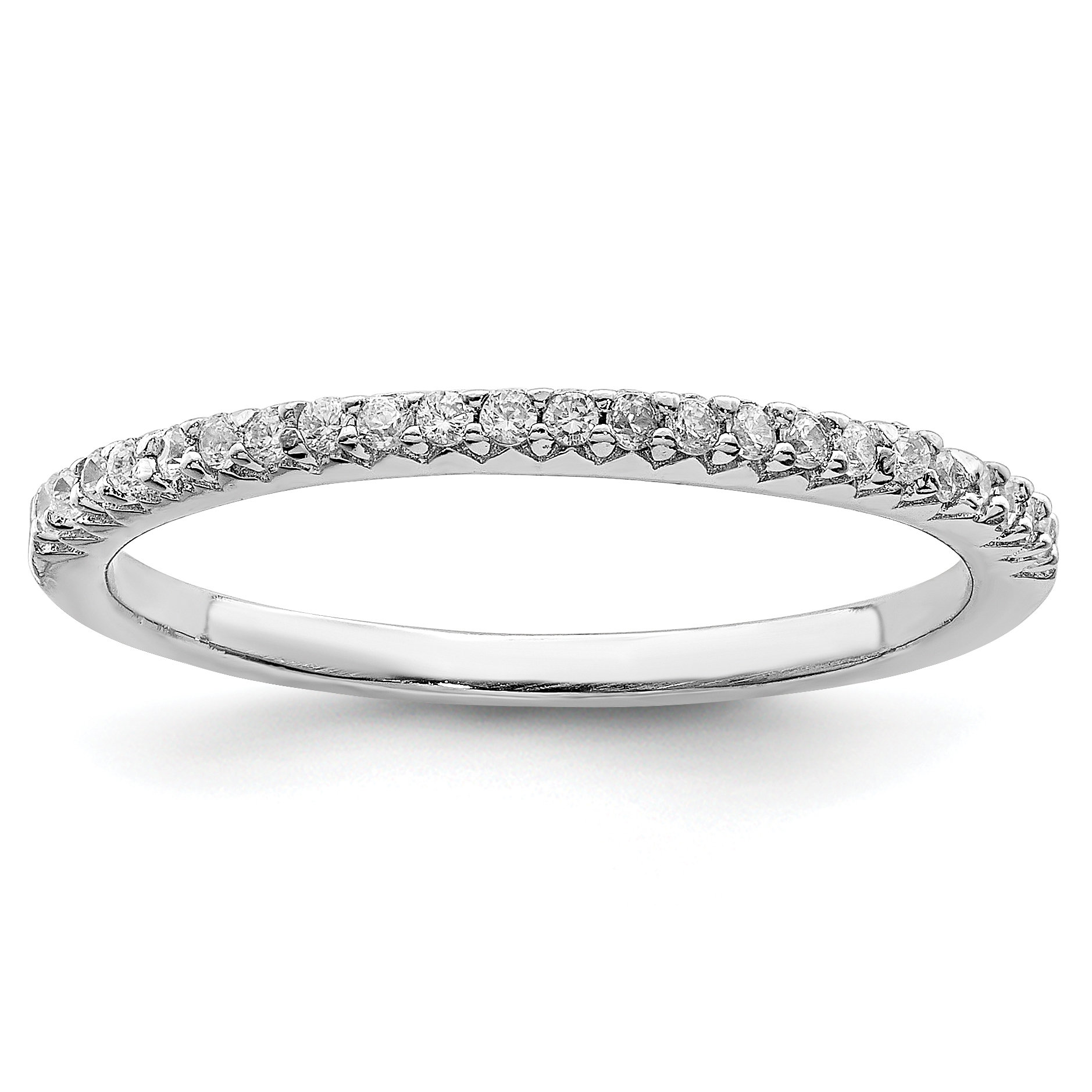 Sterling Silver Rhodium-plated Polished CZ Ring (QR6185-6)