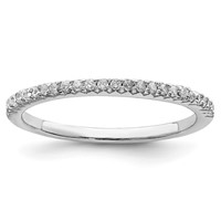 Sterling Silver Rhodium-plated Polished CZ Ring view 1