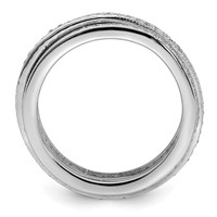 Sterling Silver Polished Rhodium-plated CZ Pavé Eternity Motion Ring view 2