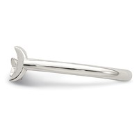 Sterling Silver Polished Half Moon and Star Adjustable Ring view 3