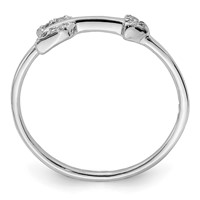 Sterling Silver Rhodium-plated Polished CZ Arrow Ring view 2