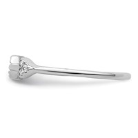 Sterling Silver Rhodium-plated Polished CZ Arrow Ring view 3