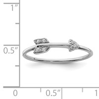 Sterling Silver Rhodium-plated Polished CZ Arrow Ring view 4