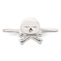 Sterling Silver Polished Skull & Crossbones Ring view 5
