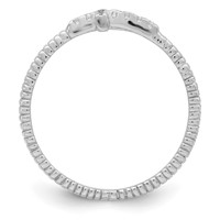 Sterling Silver Rhodium-plated Polished & Textured CZ Cross Ring view 2