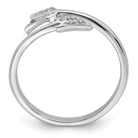 Sterling Silver Rhodium-plated Polished CZ Arrow Adjustable Ring view 2