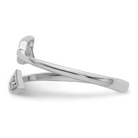Sterling Silver Rhodium-plated Polished CZ Arrow Adjustable Ring view 3