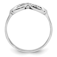 Sterling Silver Rhodium-plated Polished CZ Infinity Ring view 2