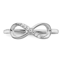 Sterling Silver Rhodium-plated Polished CZ Infinity Ring view 5