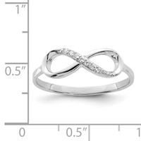 Sterling Silver Rhodium-plated Polished CZ Infinity Ring view 4
