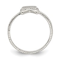Sterling Silver Polished & Textured Skull & Crossbones Ring view 2