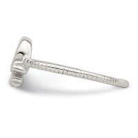 Sterling Silver Polished & Textured Skull & Crossbones Ring view 3
