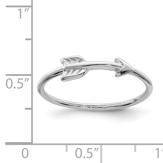 Sterling Silver Rhodium-plated Polished Arrow Ring