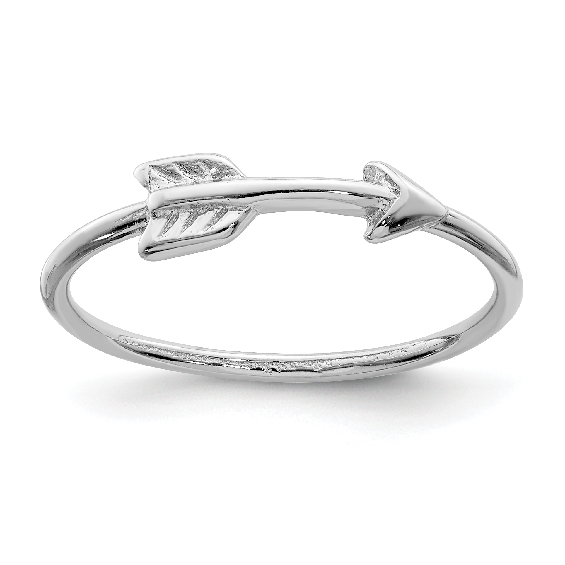 Sterling Silver Rhodium-plated Polished Arrow Ring (QR6209-8)