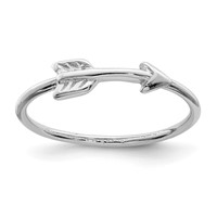 Sterling Silver Rhodium-plated Polished Arrow Ring view 1
