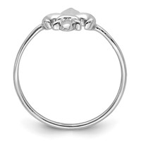 Sterling Silver Rhodium-plated Polished Fleur De Lis Ring view 2