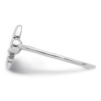 Sterling Silver Rhodium-plated Polished Fleur De Lis Ring view 3