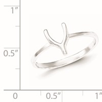 Sterling Silver Polished Wishbone Ring view 3