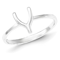 Sterling Silver Polished Wishbone Ring view 1