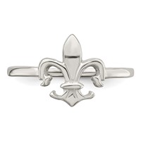 Sterling Silver Polished Fleur De Lis Ring view 5
