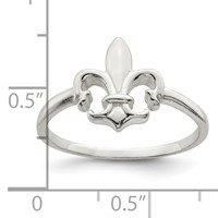 Sterling Silver Polished Fleur De Lis Ring view 4
