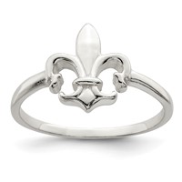 Sterling Silver Polished Fleur De Lis Ring view 1