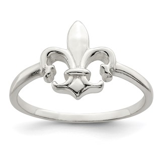 Sterling Silver Polished Fleur De Lis Ring