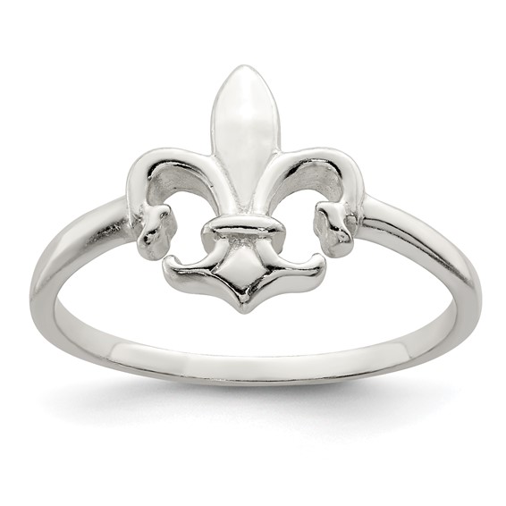 Sterling Silver Polished Fleur De Lis Ring