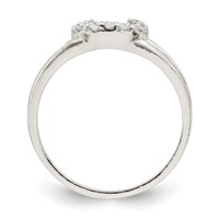 Sterling Silver Polished CZ Horseshoe Ring view 2