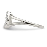 Sterling Silver Polished CZ Horseshoe Ring view 3