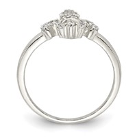 Sterling Silver Polished CZ Fleur De Lis Ring view 2